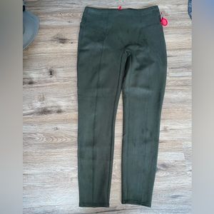 Spanx Olive Green Suede Leggings